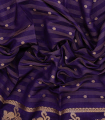 Violet Printed Synthetics Dola Saree Zari Stripes & Buttas-BL5284