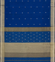 Blue Handloom Maheswari Silk Cotton Saree With Buttas-SC4171