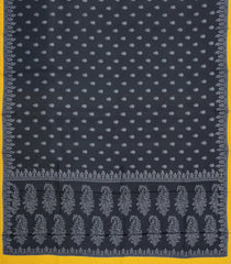 Black Printed Pure Silk Saree With Floral Motifs-PS0834