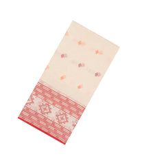 Cream Handloom Bengal Cotton Saree With Floral motifs-BG1803