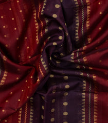 Maroon Woven Kora Soft Silk Saree With Stripes & Buttas-SO4735