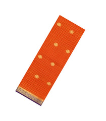Orange Woven Blended Viscose Saree With Zari Checks & Buttas-BL6078