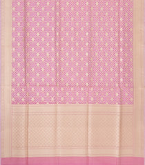 Pink Handloom Banarasi Organza Silk Saree With Floral Motifs-BE1839