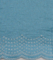 Steel Blue Woven Synthetic Vichitra Saree With Stone Work -BL5428