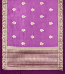 Lavender Woven Banarasi Poona Silk Saree With Buttas & Contrast Border-BP1047