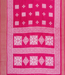 Hot Pink Printed Synthetic Dola Saree With Zari Stripes & Border-BL5398