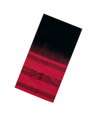 Black Handloom Bengal Cotton Saree With Floral Crimson Border-BG1545