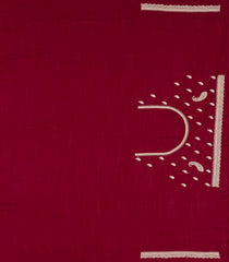 Crimson Woven Art Crepe Saree With Floral Embroidered Border-BL4976
