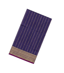 Lilac Handloom Silk Cotton Saree With Zari Stripes-SC3972