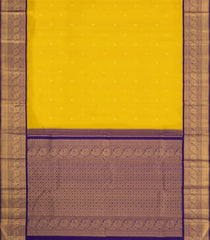 Lemon Yellow Handloom Korvai Kanchipuram Silk Saree With Buttas-KA16426
