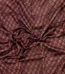 Maroon Printed Chanderi Cotton Saree With Zari Border-CC1589