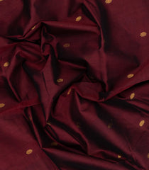 Maroon Handloom Silk Cotton Saree With Buttas & Contrast Border-SC4476
