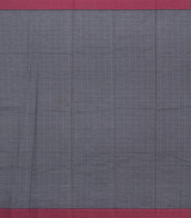 Dark Grey Woven Rasipuram Cotton Saree With Checks-RA2641