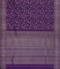 Purple Handloom Kanchipuram Silk Saree With Floral Motifs-KA15076