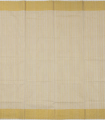 Off White Handloom Kerala Cotton Saree With Zari Stripes-KEC1044