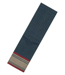 Dark Grey Handloom Kanchi Cotton Saree With Chekcs & Buttas-KC1732