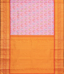 BubbleGum Pink Handloom Kanchipuram Silk Saree With Meena Floral Motifs-KA14522