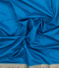 Sky Blue Woven Art Dupion Saree With Meena Floral Border-BL5927