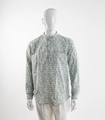 Light green short kurta with abstract floral print-EW1115