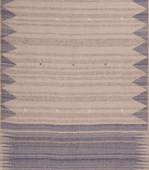 Grey Woven Art Chanderi Saree With Printed Stripes-BL4870