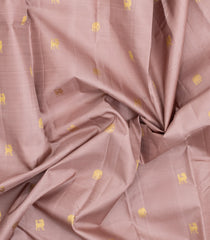 Dusty Pink Handloom Korvai Kanchipuram Silk Saree With Zari Buttas-KA15948