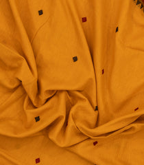Mustard Handloom Bengal Cotton Saree With Buttas-BG1930-Mustard