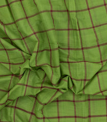 Green Woven Kadapa Cotton Saree With Checks-KN0715