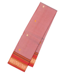 Dusty Pink Handloom Kanchipuram Silk Saree With Elephant Motifs