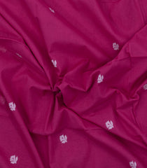Magenta Handloom Bengal Cotton Saree With Floral Buttas-BG1778