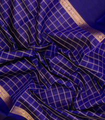 Violet Handloom Silk Cotton Saree With Checks-SC4224