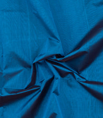 Blue Handloom 9 Yards Silk Cotton Saree With Contrast Border-SC4694