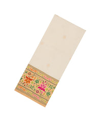 Cream Handloom Banarasi Silk Saree With Meenakari Border-BE1758