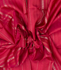 Hot Pink  Handloom Kora Soft Silk Saree With Stripes & Contrast Border-SO4217