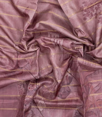 Dusty Pink Printed Synthetic Dola Silk Saree With Zari Stripes & Border -SY0366