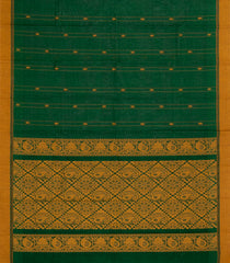 Dark Green Woven Rasipuram Cotton Saree With Floral Buttas-RA2559