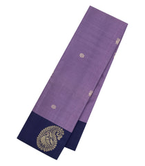 Lilac Handloom Kanchipuram Silk Saree With Annam Buttas-KA15713