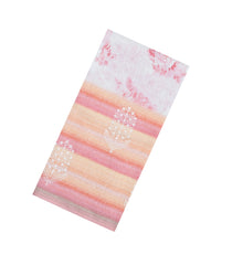 Pink Handloom Linen Saree With Printed & Embroidered Floral Motifs-LI0770
