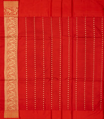 Maroon Handloom Banarasi Silk Saree With Bird Buttas