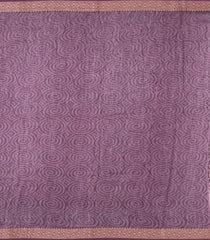Lilac Printed Chanderi Cotton Saree With Zari Border-CC1453