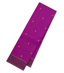 Purple Handloom Kanchipuram Silk Saree With Stripes & Buttas-KA15340