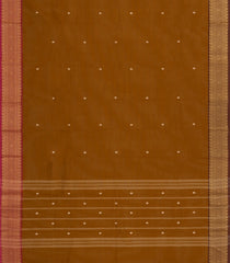 Oil Mustard Woven Chettinad Cotton Saree With Contrast Border-CN1842
