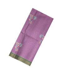 Lilac Printed Synthetic  Dola Silk Saree With Zari Stripes & Border-SY0071