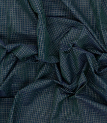 Dark Grey Handloom Kanchi Cotton Saree With Chekcs & Buttas-KC1732