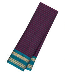 Magenta Handloom Gadwal Silk Cotton Saree With Stripes -GA0273