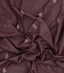 Chocolate Brown Woven Rasipuram Cotton Sari With Buttas-RA2612