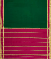 Dark Green Woven Mysore Silk Saree With Contrast Zari Border-MS3839