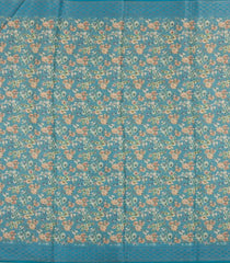 Cyan & Aquamarine Printed Synthetics Tussar Saree With Zari Motifs-SY0300