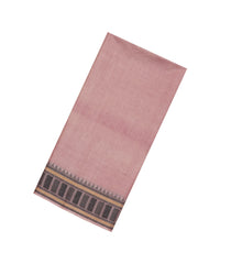 Baby Pink Woven Tussar Silk Saree With Contrast Border-TU3477