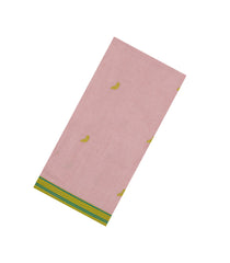 Dusty Pink Handloom Bengal Cotton Saree With Bird Buttas-BG1789