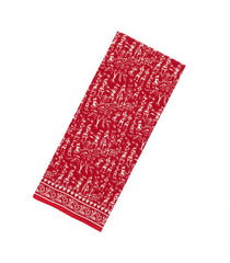 Red Printed Jaipur Cotton Saree With Printed Tribal Motifs-JC1774
